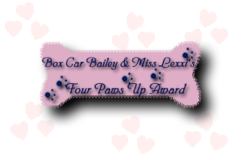 Thank you Box Car Bailey and Miss Lexxi for this award! Thanks Leah!