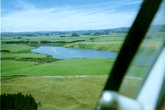 One of the larger waterbodies with radiating darker green arms