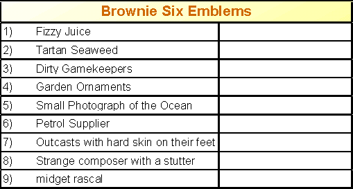 Brownies Six Clues