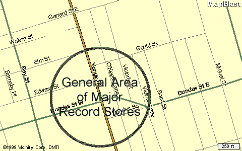 General Area of Major Record Stores