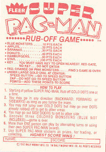 Super Pac-Man Rub-Off Game Instructions