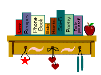 shelf with books on it