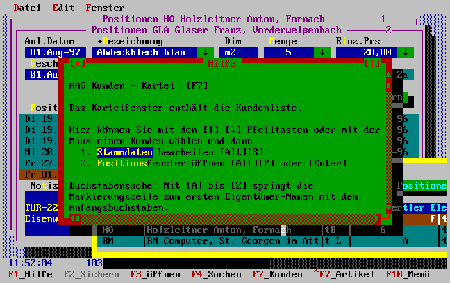 example screenshot AAG help window