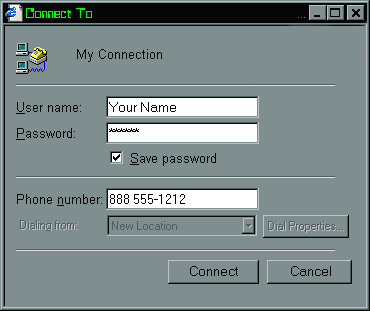 Tela Falsa do Dial-Up 
Imitando a do Windows