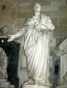 Huskisson in Chichester Cathedral sculpted by Carew.