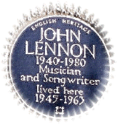 Blue Plaque on the wall of Mendips