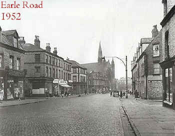 Earle rd with St Dunstans' Church and Bective St next to it.