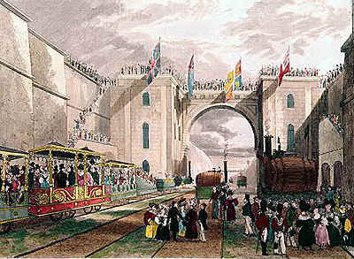 The opening of the Liverpool/Manchester railway --Edge Hill 1850