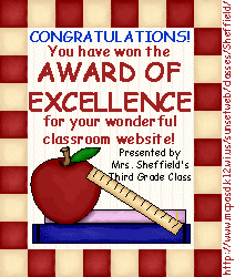Mrs. Sheffield's Award of Excellence